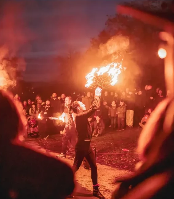 Wintermeile Hildesheim: Feuershow am Hohnsensee
